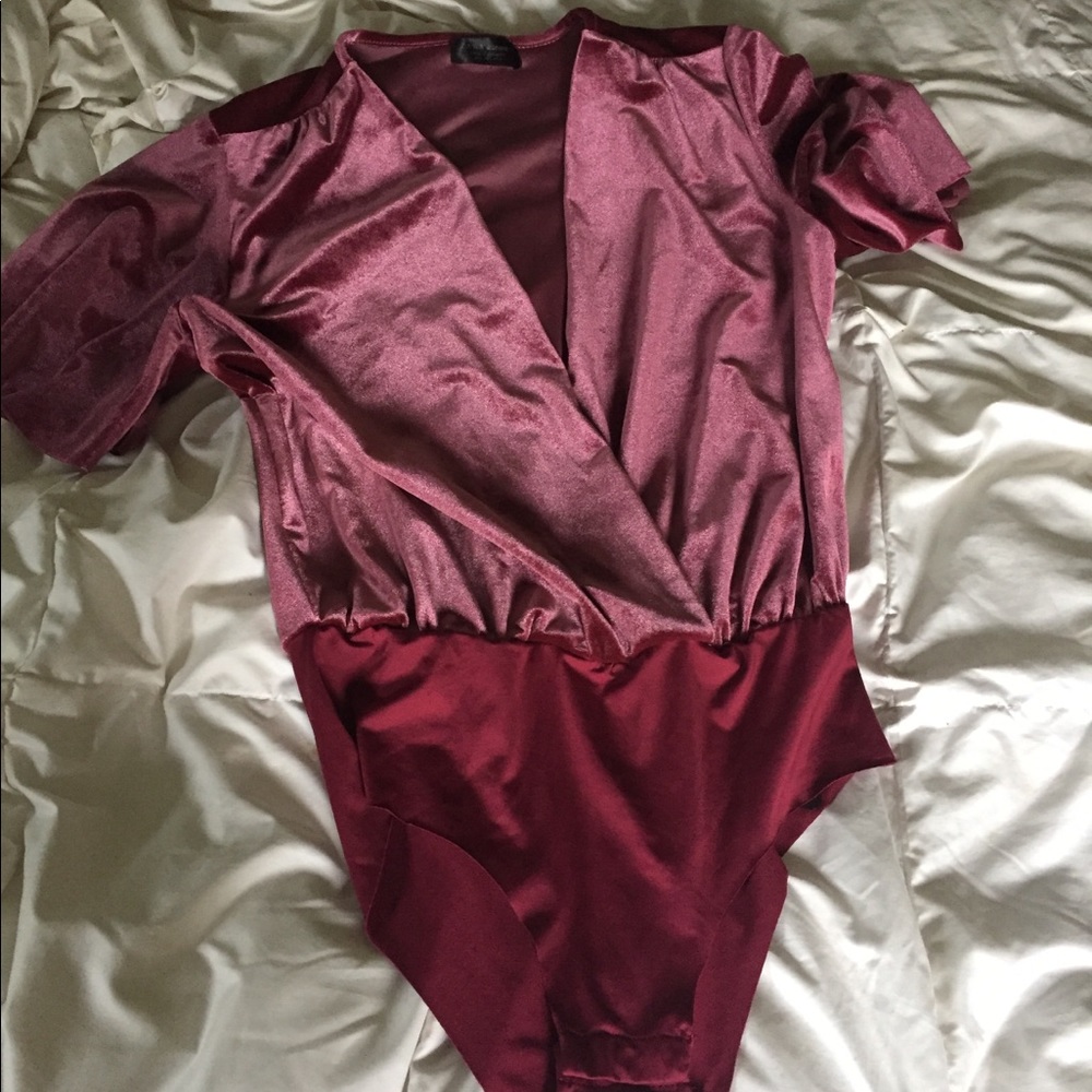 Zara Mauve Velvet Body suit (S/M)